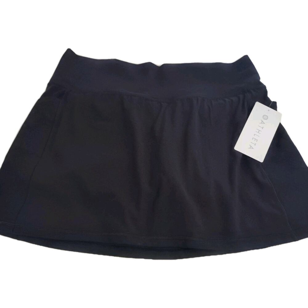 NWT Athleta Salutation Stash Skort XL Black High Rise Tennis Pickleball Pocket